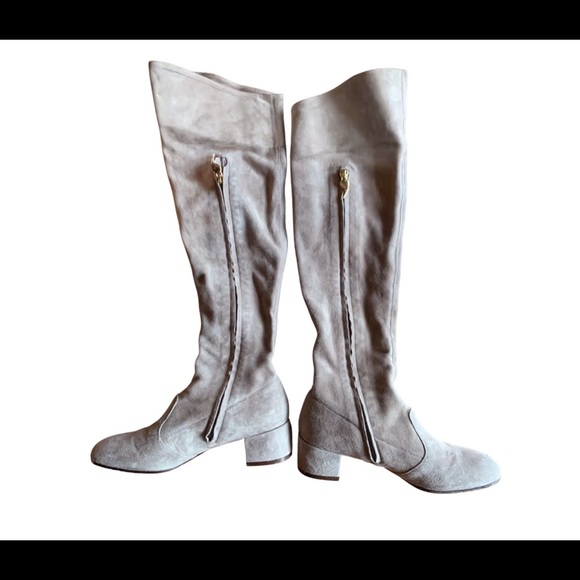 L’Autre Chose Grey Suede Over the Knee High Boots - Picture 4 of 5